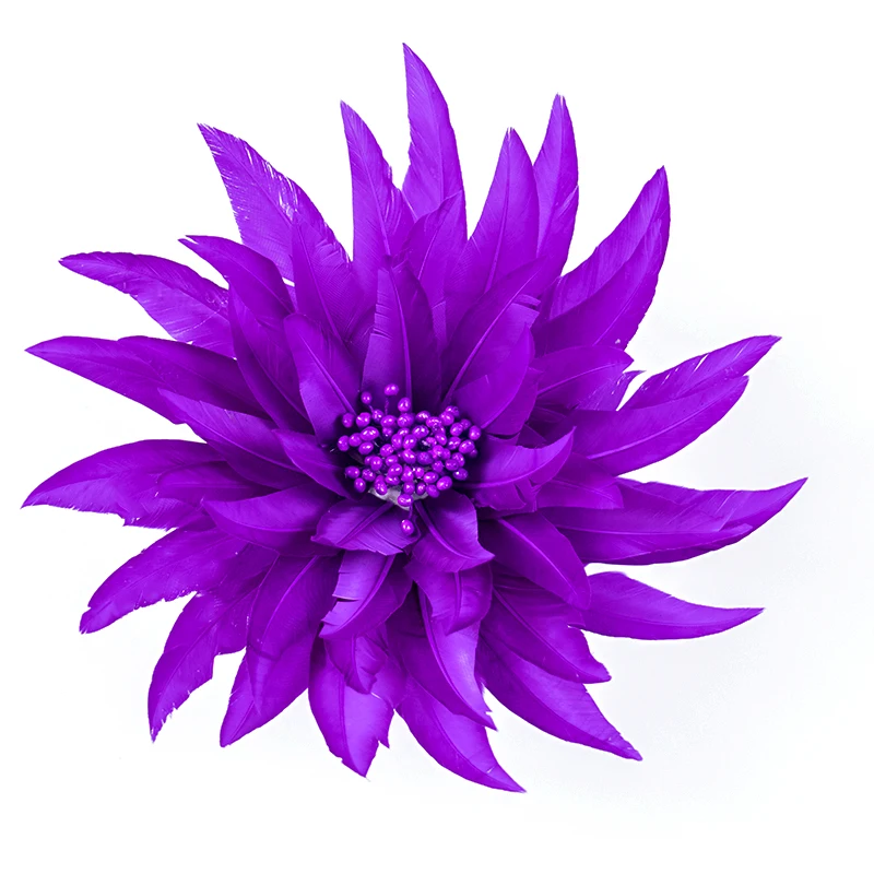 

High Quality Feathers Lotus Flower Corsage Wedding Clothes Decoration Carnival Dress Accessories Natural Goose Plumes For Crafts