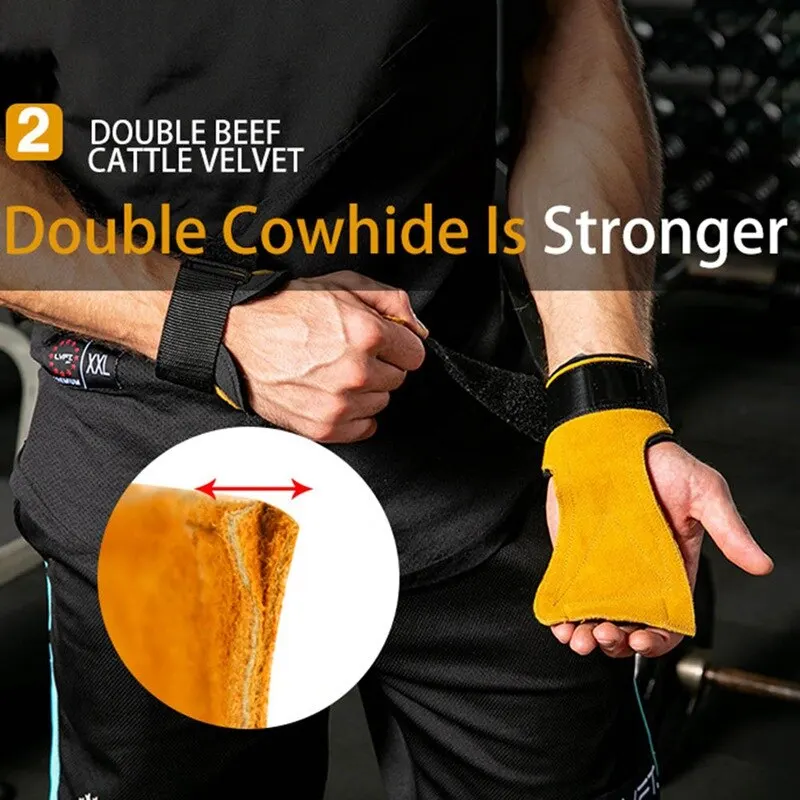 

1pc Cowhide Hand Grips Gymnastics Gloves Grips Anti-Skid Gym Fitness Gloves Weight Lifting Grip Gym Trainining