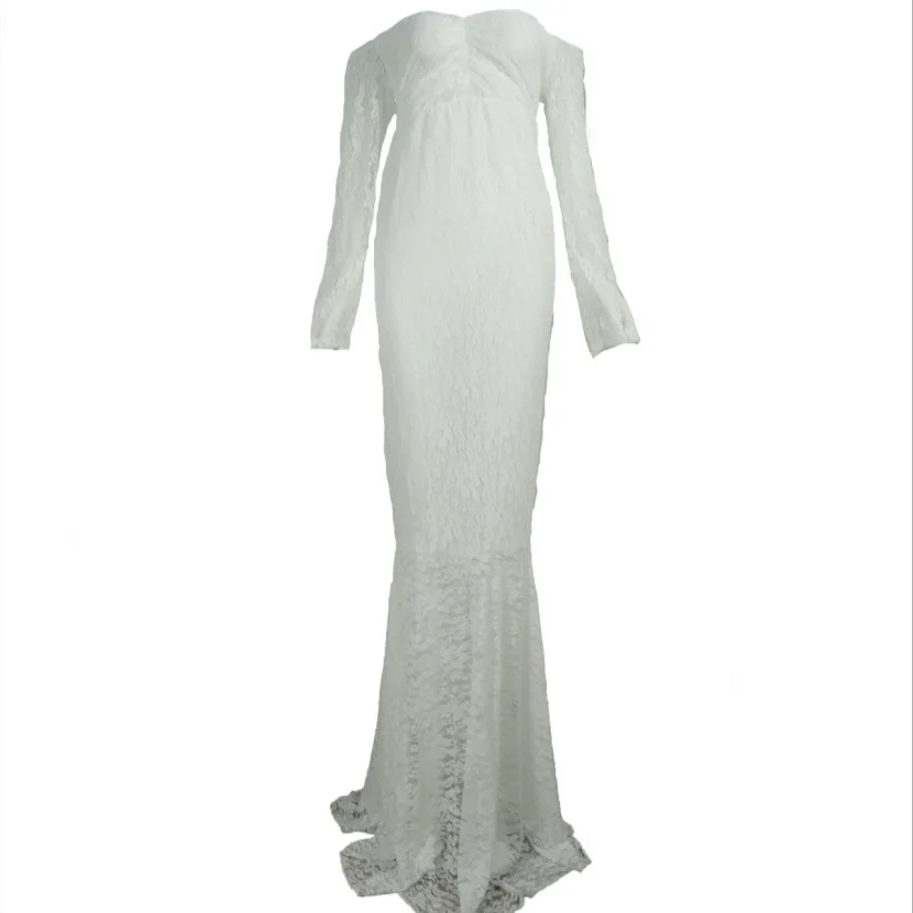 Новинка юбка-Русалка кружевные платья для беременных с длинным рукавом