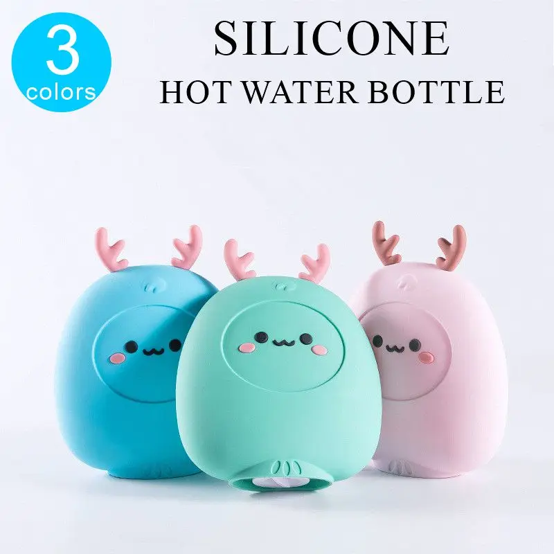 

Cartoon Winter Silicone Warm Hot Water Bottle Cute Water Filling Hand Warmer Can Be Microwave Heating Children's New Year Gifts