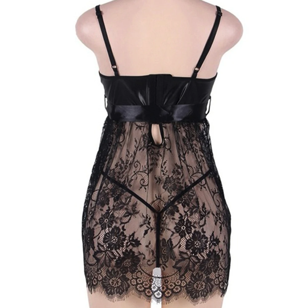 Женское сексуальное нижнее белье кружевная Пижама порно-платье Прозрачная