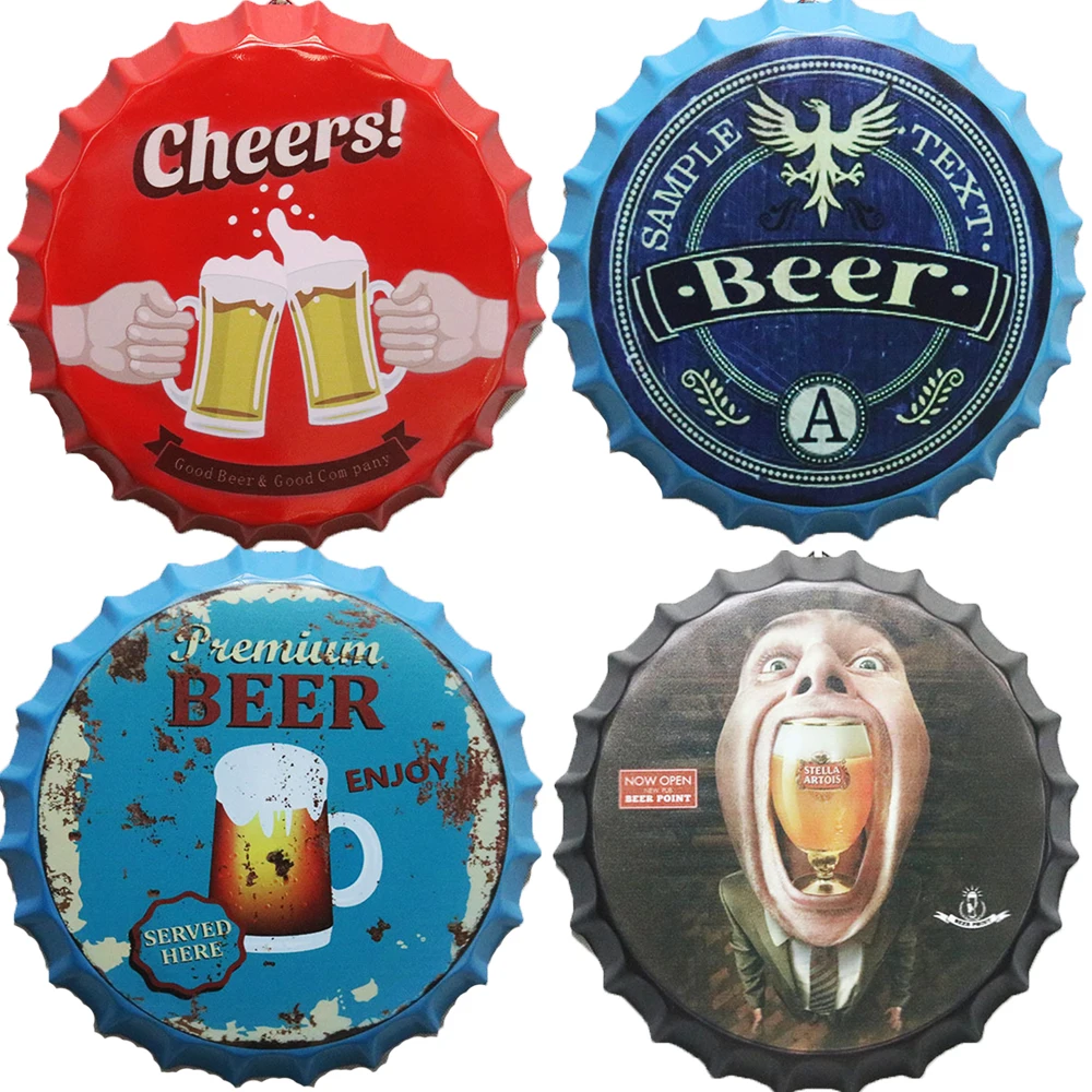 Ретро крышки для бутылок пива Бар напиток пивная вывеска потертый шикарный