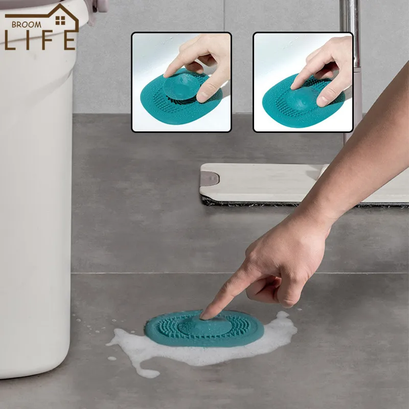 

Oval Bathroom Bathtub Sink Filter Kitchen Sink Wash Basin Stopper Silicone Deodorant Plug Floor Drain Cover Household Supplies