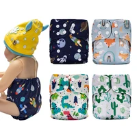 newborn reusable baby diapers with bamboo charcoal fleece inner fabric 0 3 months ecological diaper with double gusset
