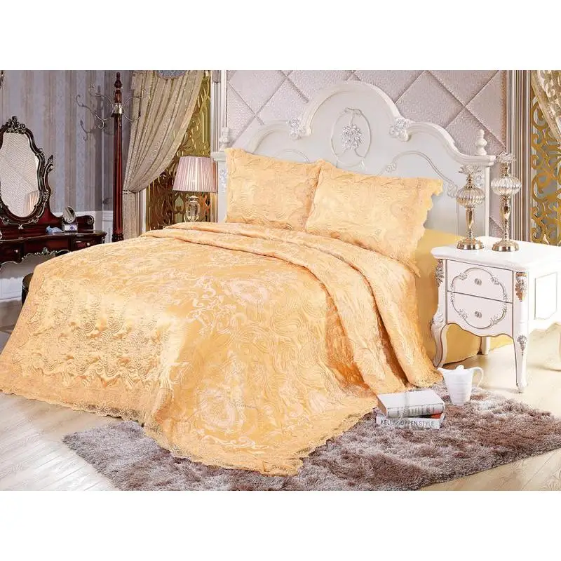 Покрывало евро-макси Blumarine 230*250 см оранжевый с наволочками | Дом и сад
