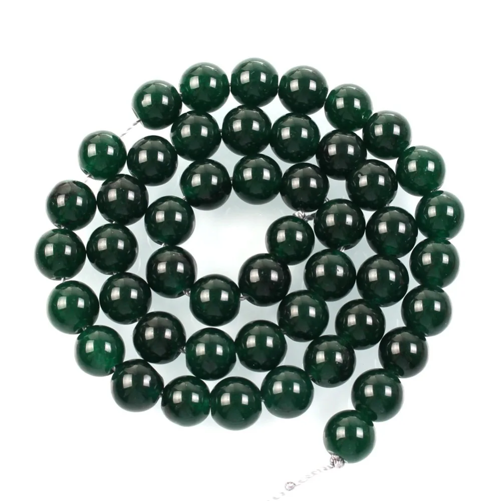 Бусины из натурального камня нитка 15 дюймов темно-зеленые бусины чистого мрамора