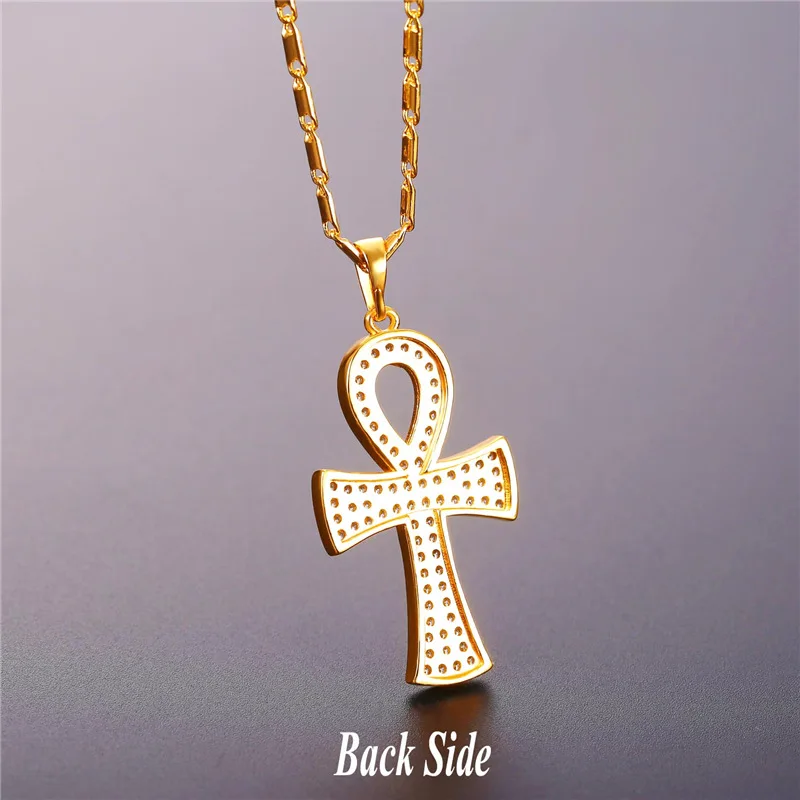 Collare Ankh египетские подвески для мужчин и женщин с кристаллами циркония ювелирные