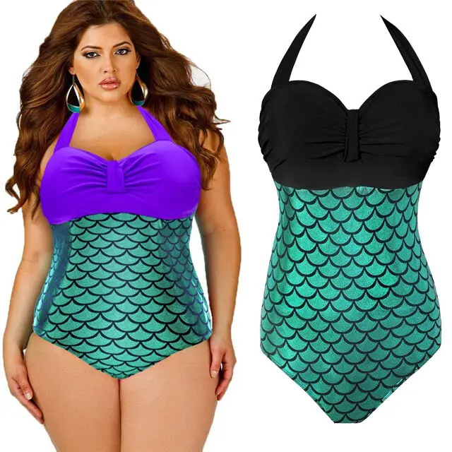 Большой размер женский купальник русалки пляжная одежда бикини бюстгальтер с