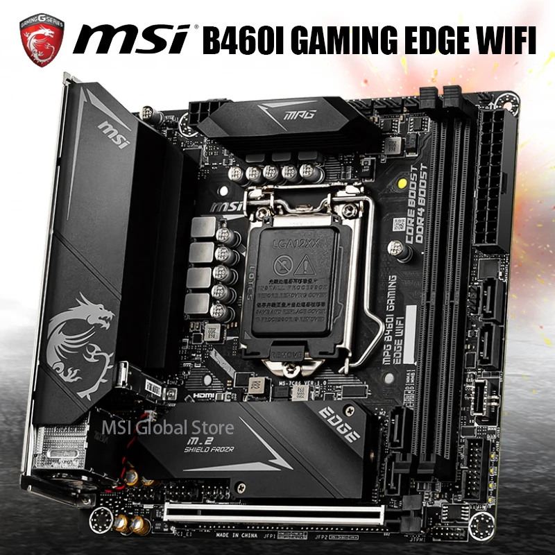 Bestellen LGA 1200 MSI MPG B460I GAMING RAND WIFI Motherboard Unterstützung 10th-Gen Cpu DDR4 2933MHz 64GB PCI-E 3,0 M.2 SATA3 Intel B460 Neue