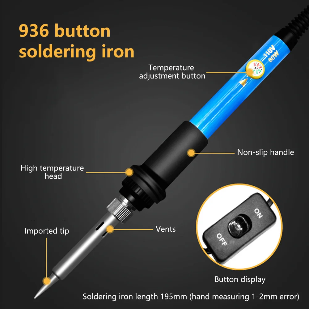 Электрический Железный термостат с выключателем 379 в 1 60 Вт цифровой дисплей