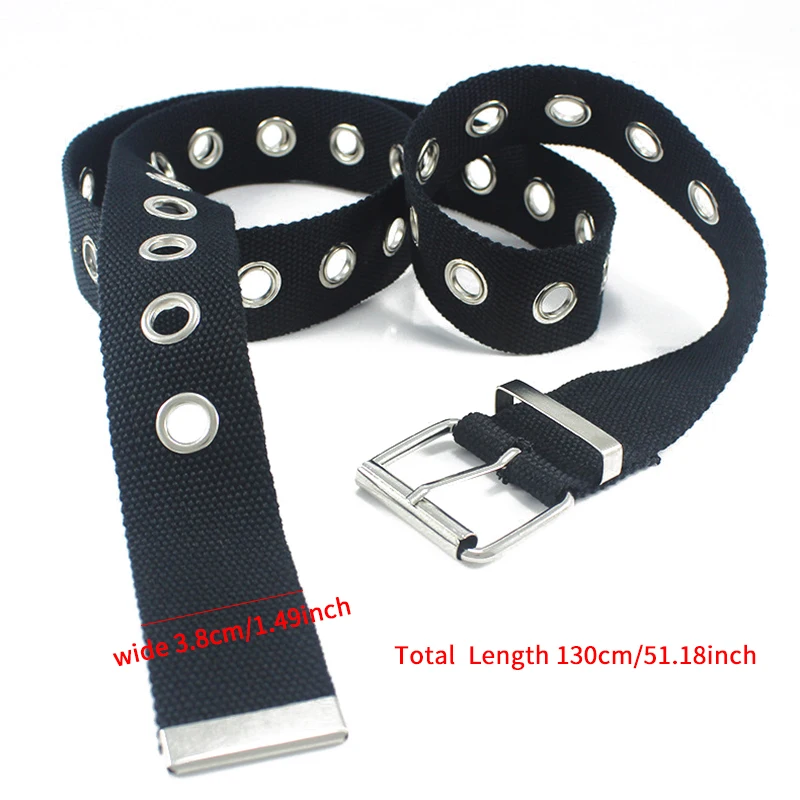 Ремень с большими отверстиями Женский длинный нейлоновый брезентовый пояс 130 см