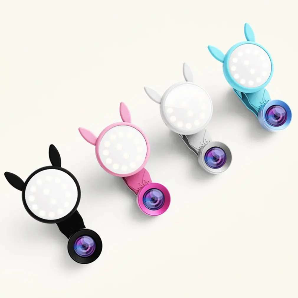 WQ 04 Портативный USB Автоспуск вспышка камера клип на телефон лампа видео