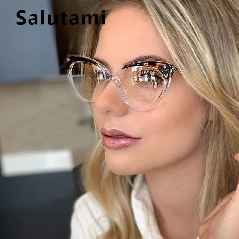 Очки TR90 женские с круглым леопардовым принтом шикарные брендовые прозрачные