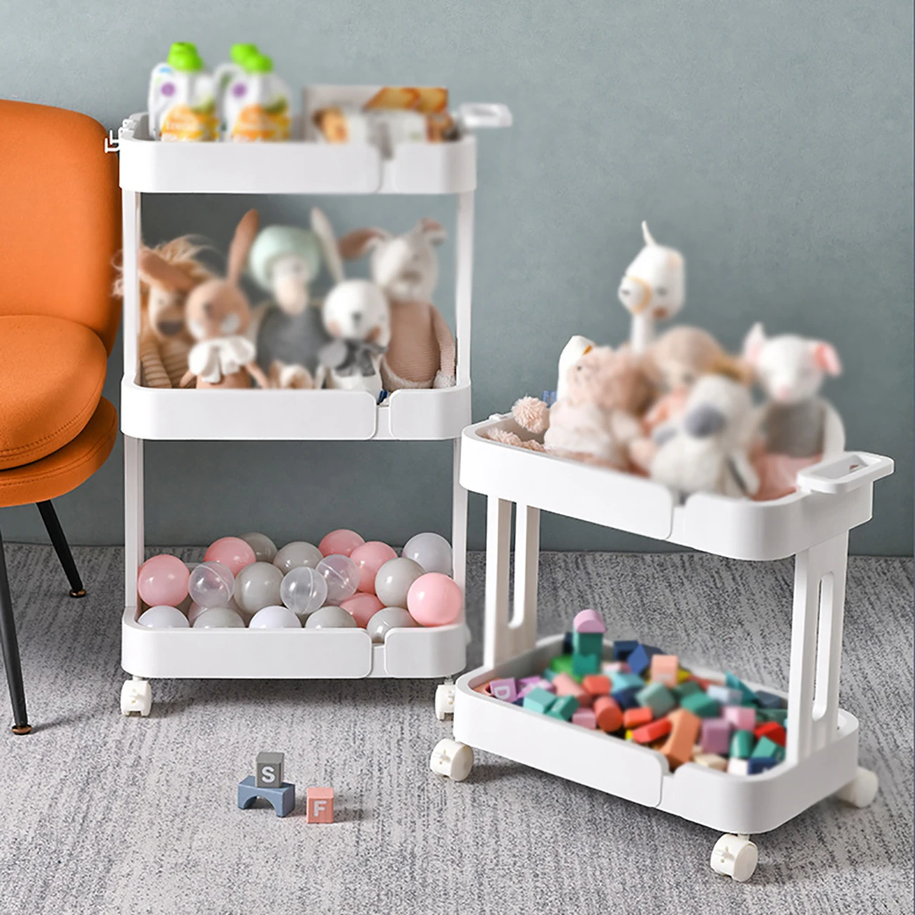 

Bathroom Organizer Shelves For Kitchen Shelf Storage Rack Supplies Multilayer Plastic Racks with Wheels For Laundry