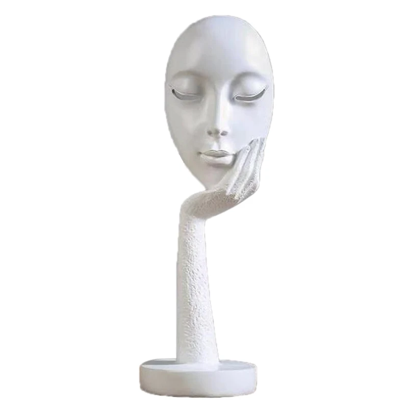 Modern Human Meditators Abstract Lady Face Character Resin Statues Sculpture Art Crafts Figurine Home Decorative Display White | Дом и сад