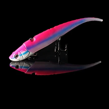 Красный SUNMILE межсменный мягкий корпус VIB 12 см/30 г Быстрый погружающийся рыболовный воблер, блесна Easy Shiner Shads Бас Приманка Черный Гольян - Цвет: Красный