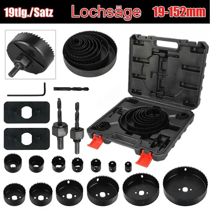 

Набор корончатых пил «сделай сам» Wook, 13 шт., набор сверл для ПВХ/дерева/гипсокартона, 19-152 мм, Набор отверстий для сверления из углеродистой ст...