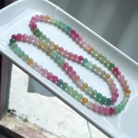 6mm Natural Colorful Tourmaline Candy Bracelet Rare Necklace 3 Laps Clear Round Beads Crystal Brazil Chain Healing Brazil AAAA