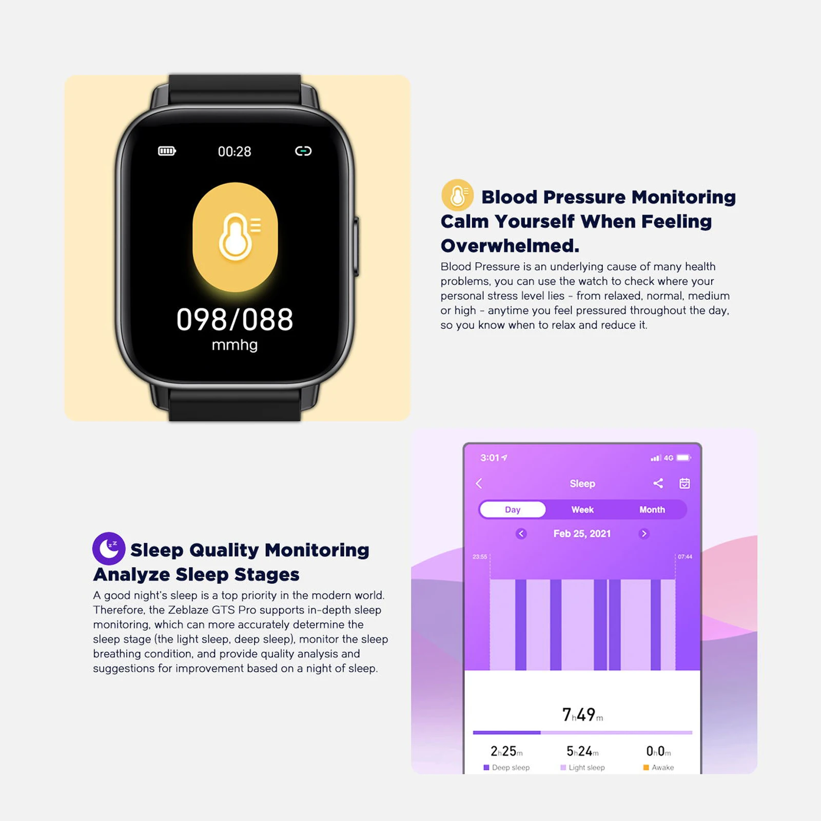 Zeblaze GTS Pro Смарт часы Bluetooth 5 0 IP67 Водонепроницаемый Spo2 уровень Smartwatch сна/сердечного