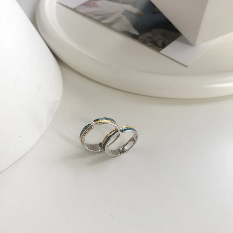 Leouerry оригинальное кольцо для пары с синим морем 925 пробы серебро креативный