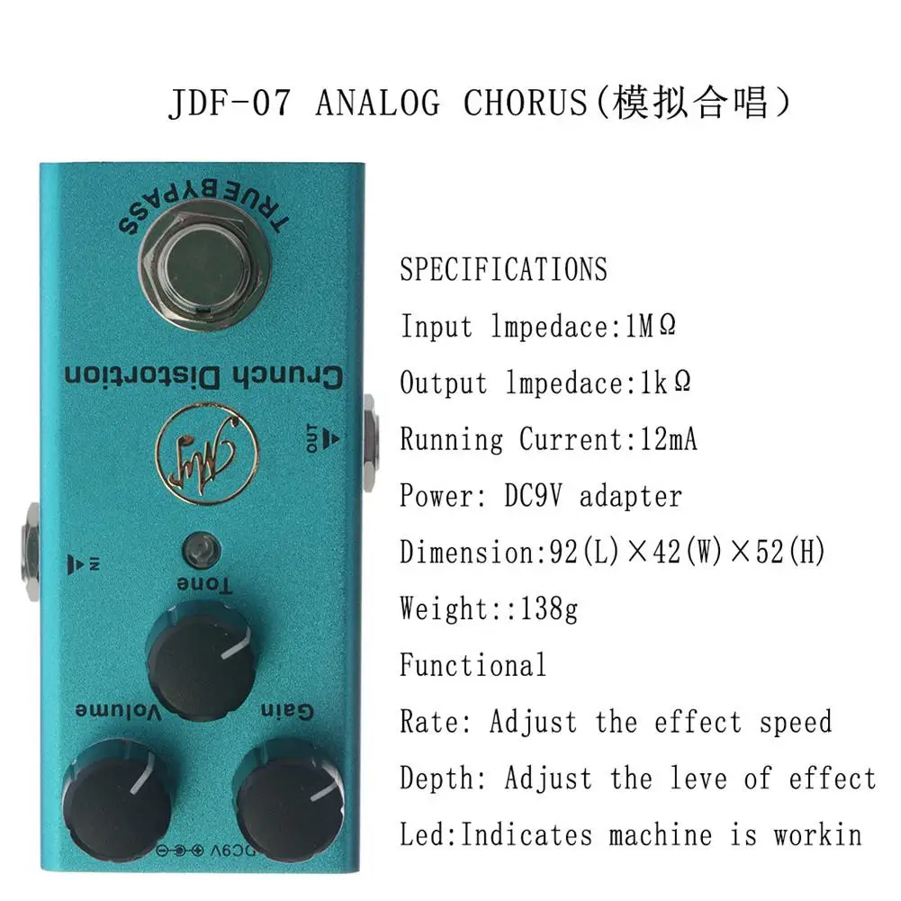 

JDF-3 British Distortion Effector for Electric Guitar Effect True Bypass