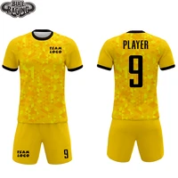 yellow soccer jersey uniform sulimation custom football jersey creator