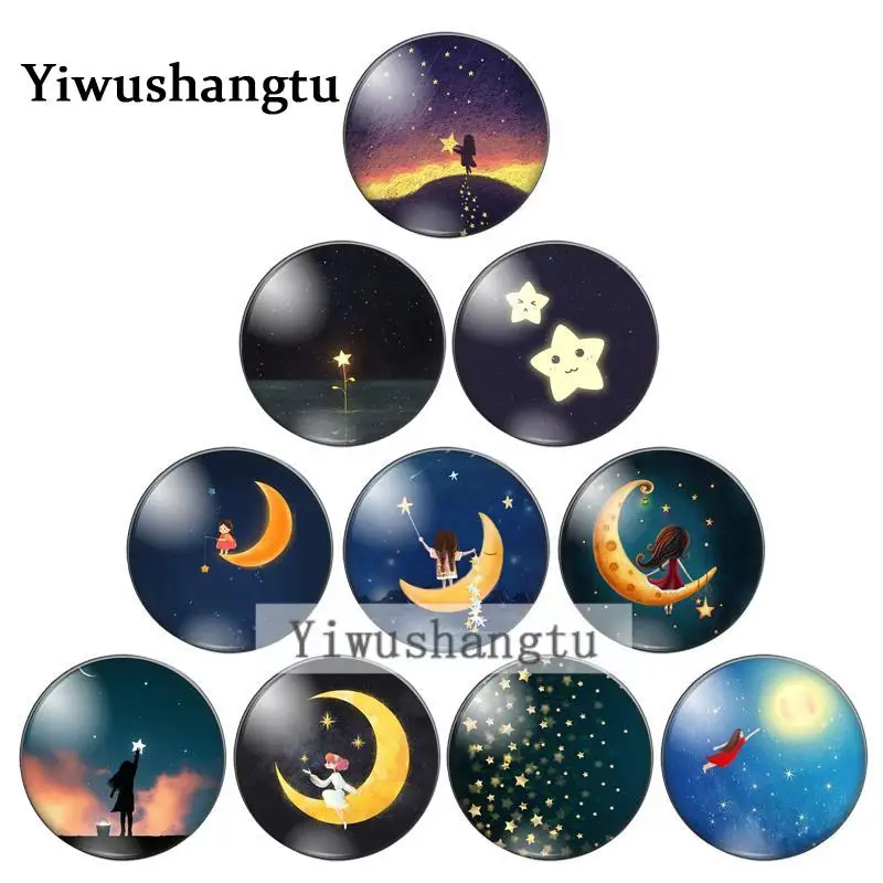 Ангельская звезда смотрит на переднюю love8/10 мм/12 мм/18 мм/20 мм/25 мм круглая фотография стеклянный кабошон демонстрация плоская задняя фурнитура ZB0543