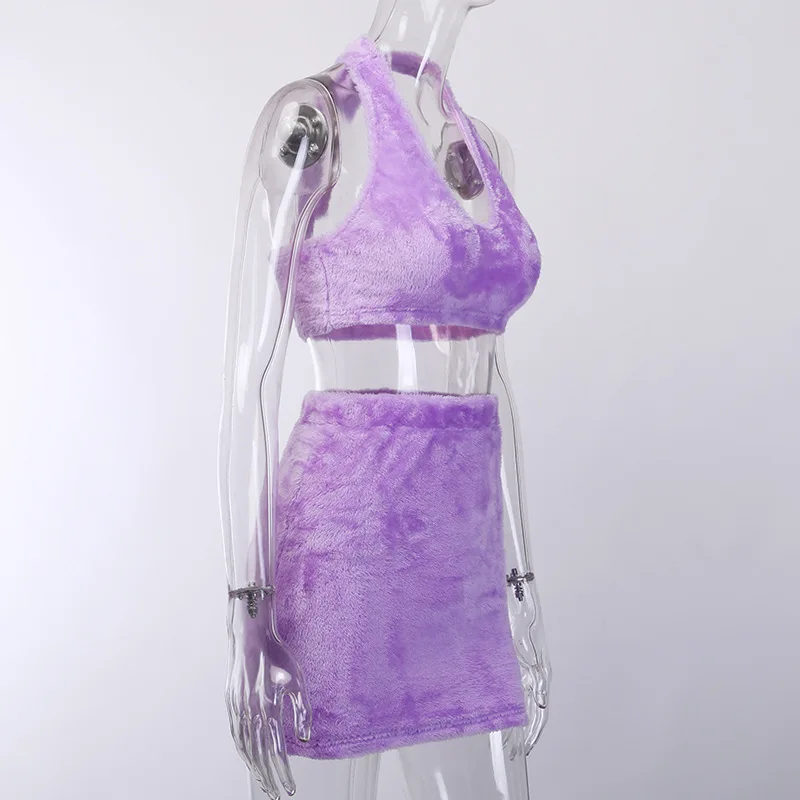 LVINMW сексуальный фиолетовый бархатный комплект из кусков кружевной топ с