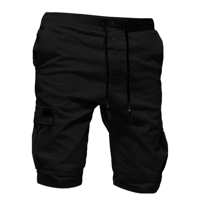 

cargo Mens Shorts Summer joggers Casual Solid Streetwear Shorts Men Comfort Elastic Mid Waist Drawstring Short Pants Men