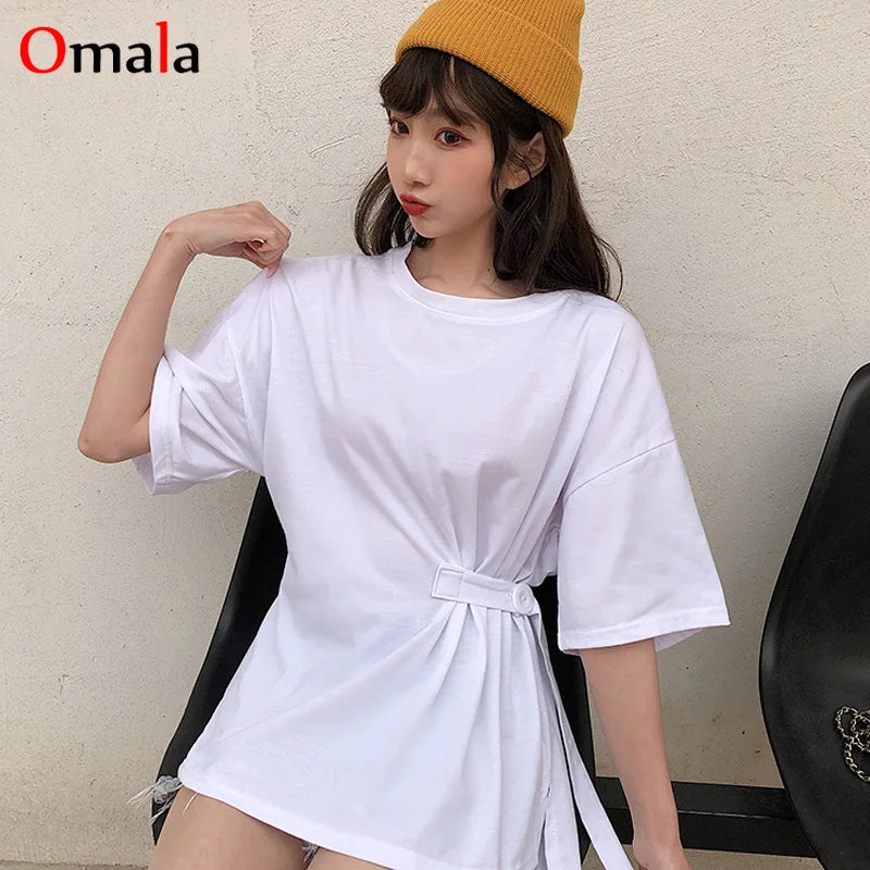 Оверсайз Футболка женская Повседневная футболка с короткими рукавами О образным