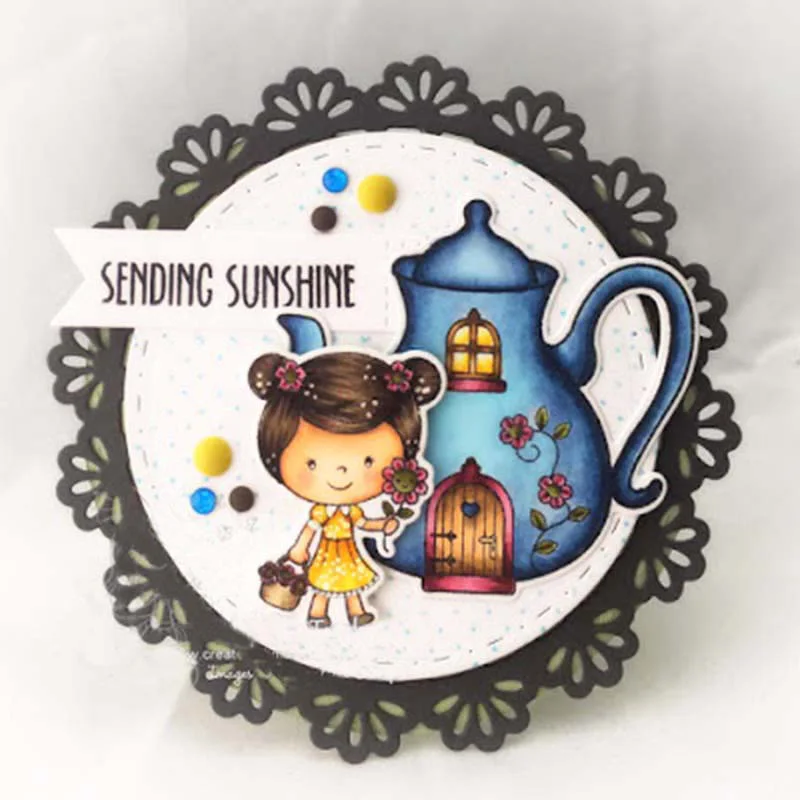 Металлические режущие штампы Трафарет Кружева Круг рамка фон штамп для