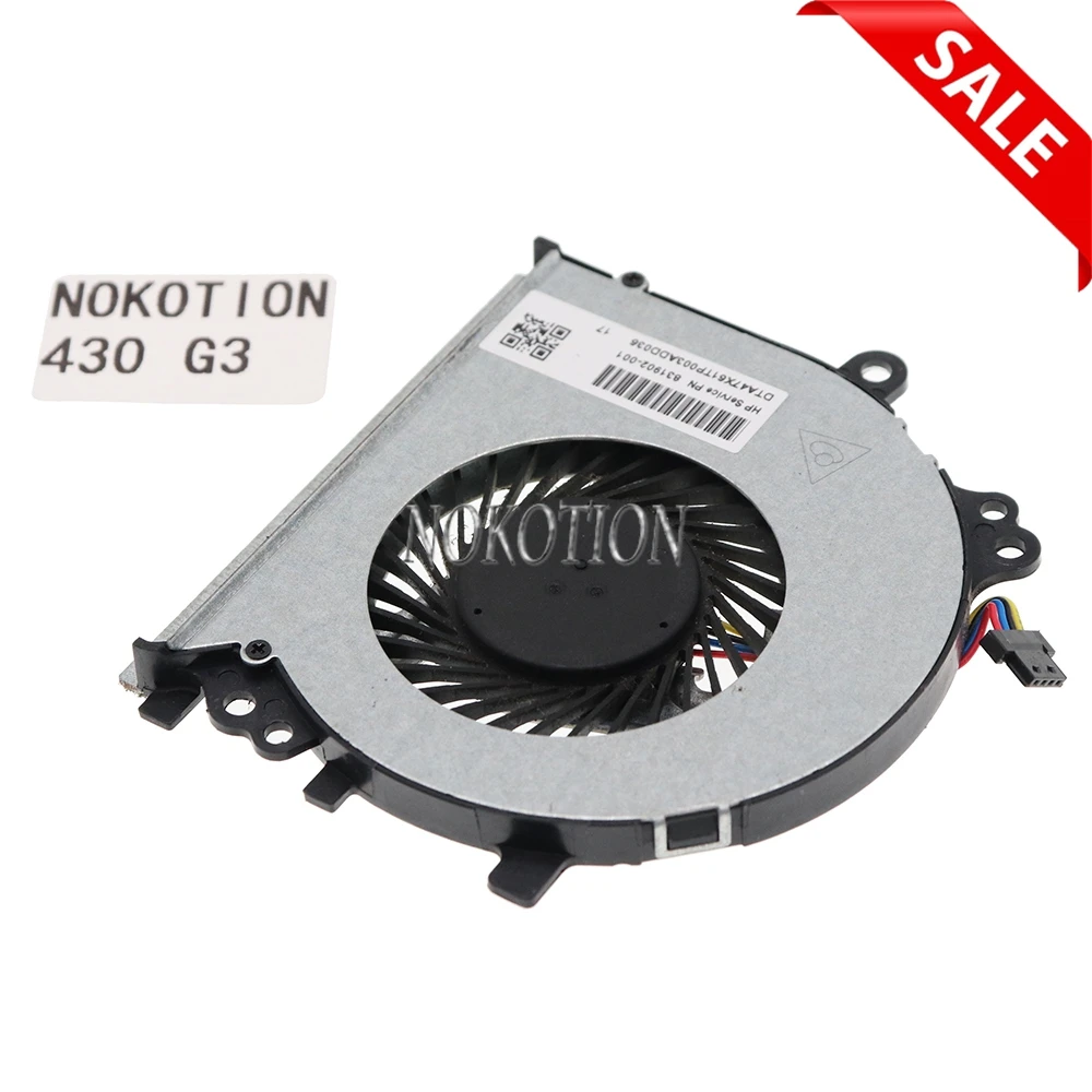 

NOKOTION Service 831902-001 831904-001 For HP Probook 430 G3 laptop cooling fan