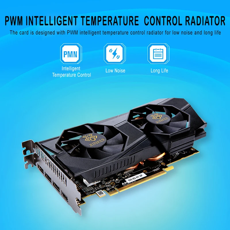 Для Radeon RX570 8GB 256bit GDDR5 PCI Express x16 3,0 D5 настольный компьютер ПК игровая видеокарта внешние видеокарты