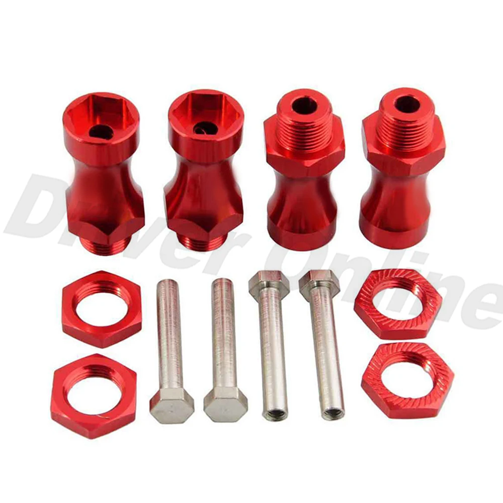 Адаптер колесного шестигранника из алюминия 30 мм, удлиненный и утолщенный, с 12 мм шестигранником и 17 мм резьбой для колес HSP 1/10 RC Car Buggy Bigfoot Truck 1/8.