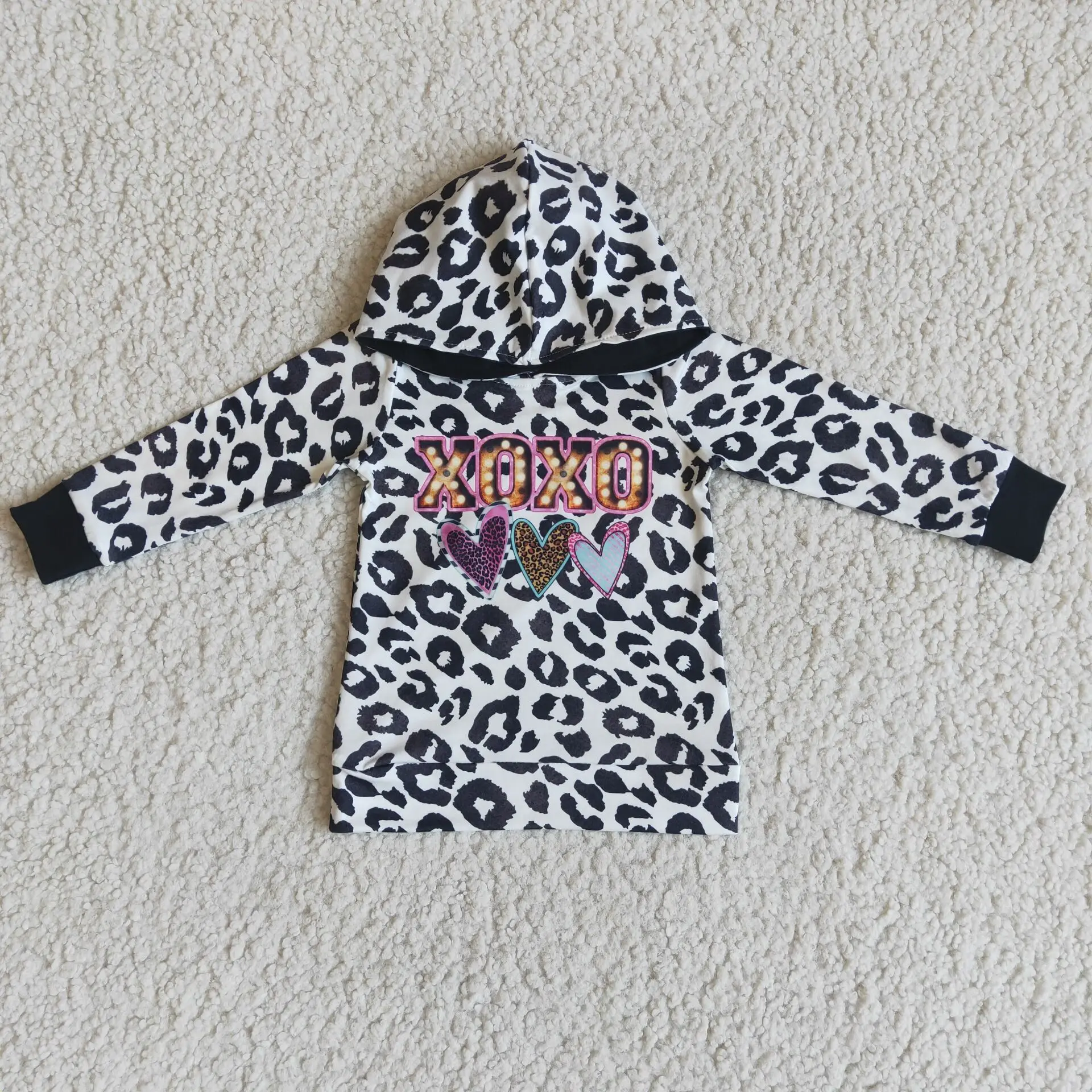

Valentine's Day Style XOXO Hearts Baby Girls Long Sleeve Hoodie