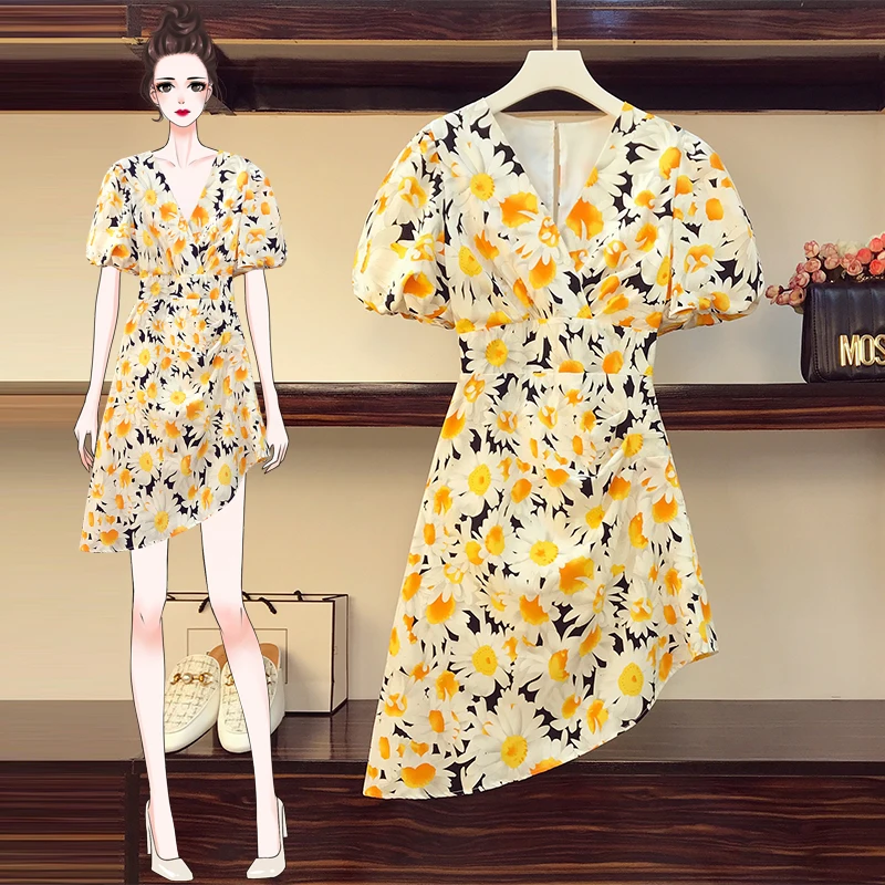 Женское мини-платье с пышными рукавами модельные дизайнерские платья v-образным