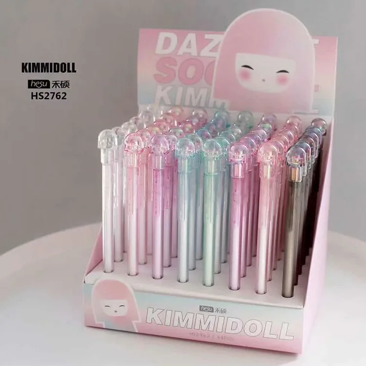 

48 pcs Kawaii Gel Pens Bright girl black color gift gel-ink pens pens for writing Cute stationery office school supplies