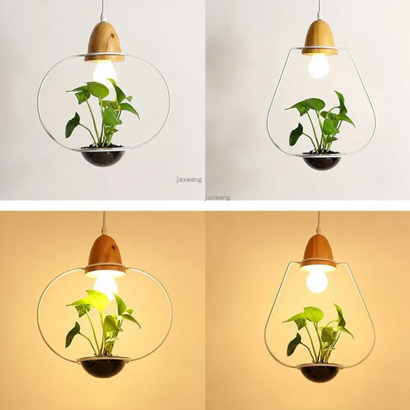 Nordic LED Pendant Lights Restaurant Creative Plant Decoration Hanging Lamp Loft Fixtures Kitchen | Освещение