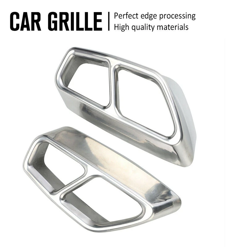 

for BMW 5 Series G30 2017-2019 Steel Exhaust Muffler Pipe Tip Tailpipe Cover Trim Silver