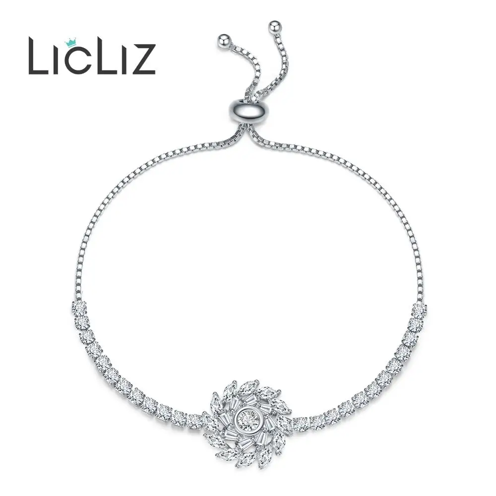 Модный Роскошный большой Вихревой цветок LicLiz регулируемые браслеты для женщин