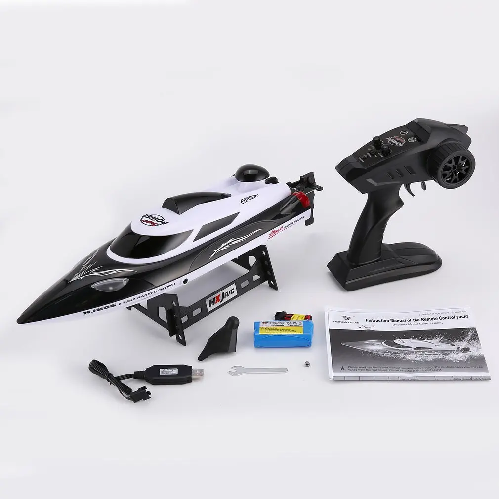 HONGXUNJIE RC лодка HJ806 47 см 2 4G 30 км/ч Высокая Скорость гоночный катер водяного