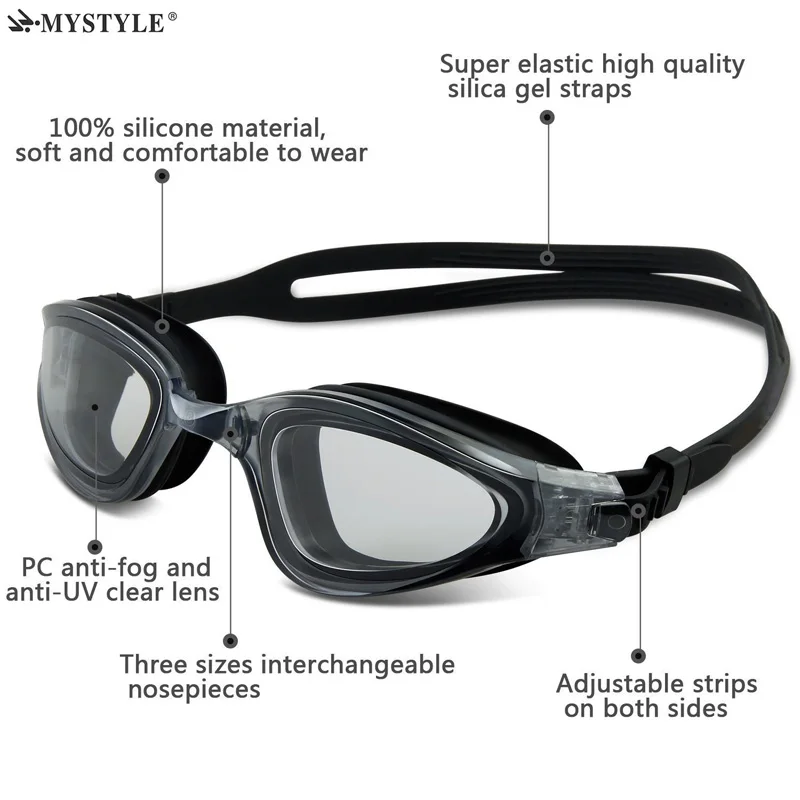 MYSTYLE Новые мужские и женские плавательные очки для плавания с защитой от тумана