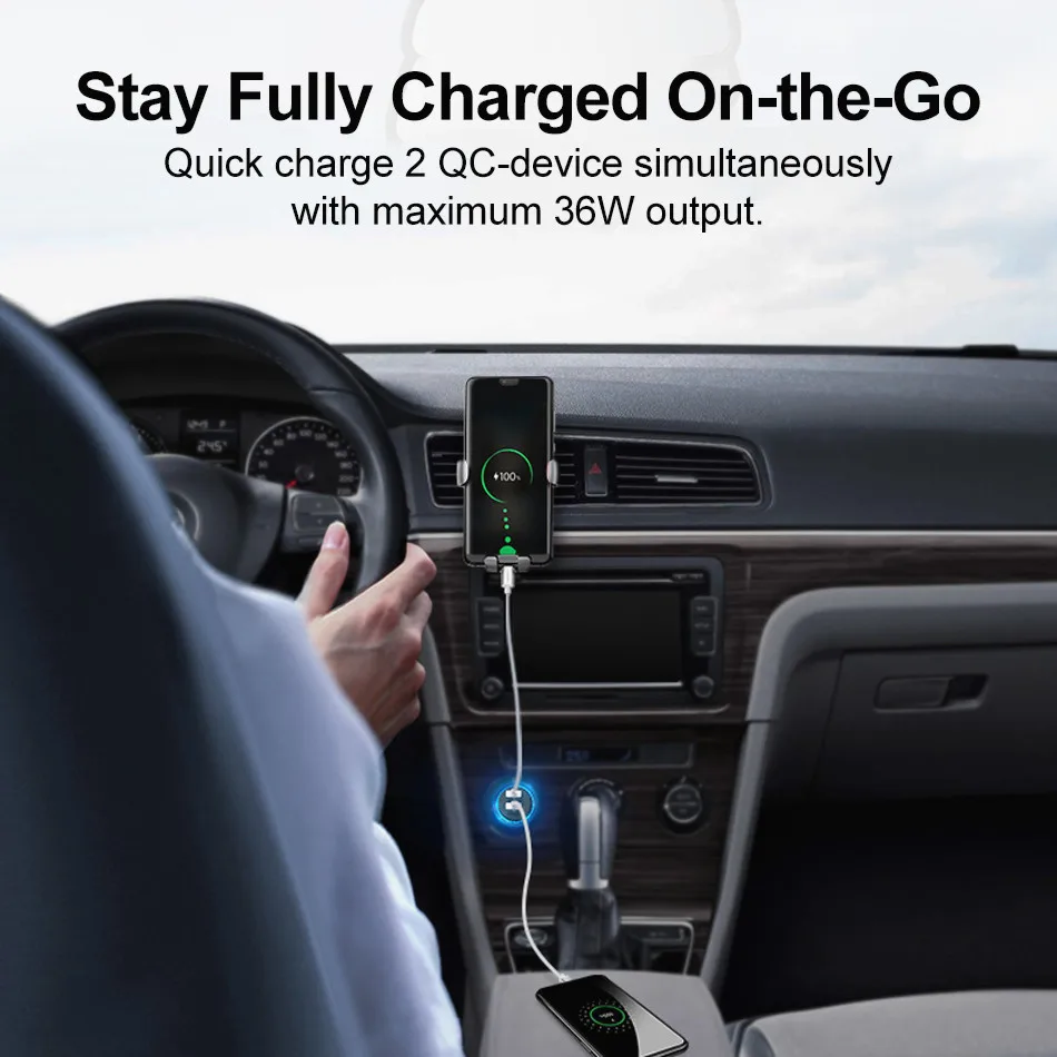 Автомобильное зарядное устройство QC 3 0 для iPhone Samsung Xiaomi быстрая зарядка мобильный