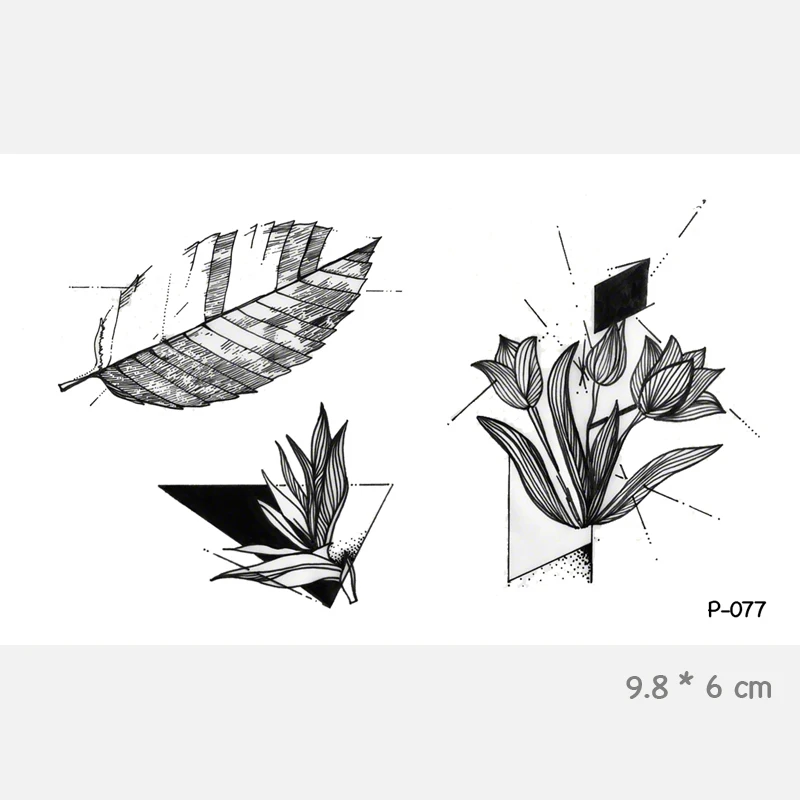 Wyuen Flower Hand Painted Fresh Style Waterproof Temporary Tattoo Stickers for Adults Kids Body Art Fake Women Tatoos P-071 |