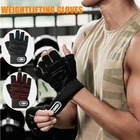 1 pair weight lifting gloves deadlift dumbbell barbell training gloves wrist support bodybuilding gym exercise equipment