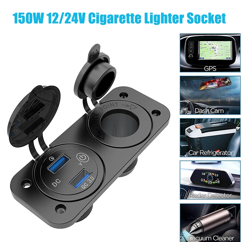 QC3.0 двойная USB Выходная панель светодиодный ным дисплеем напряжения 12 В/24 В