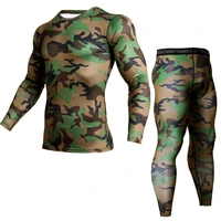 mens sports outdoor camouflage suit quick drying fitness tights basketball football training suit