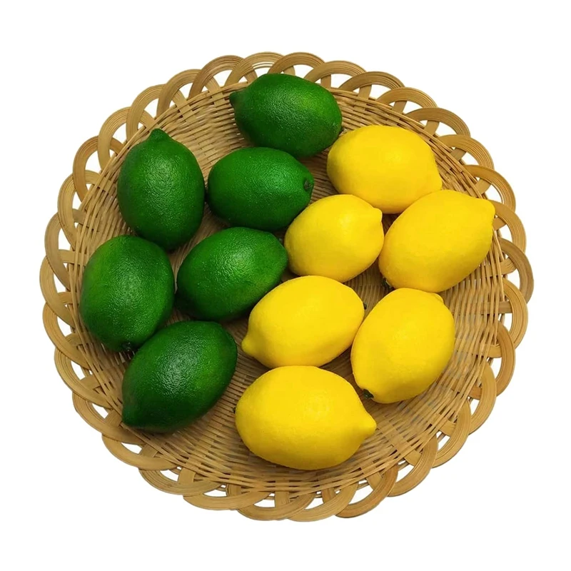 

NEW-12 Pcs Artificial Lemons Fake Fruits Lemon for Home Decoration, Artificial Fruits Lemon Prop,(6 Green +6 Yellow )