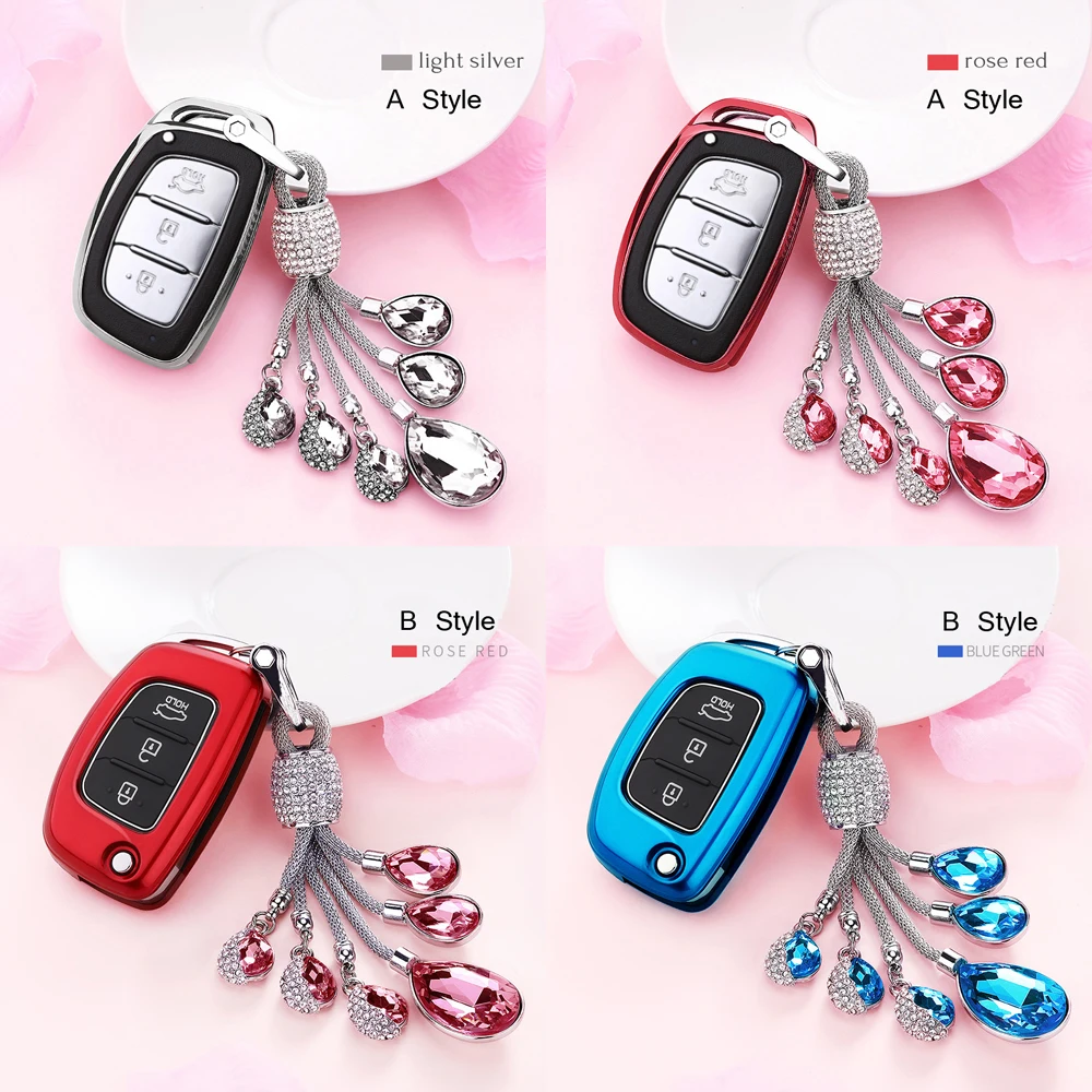Хрустальный чехол для ключа с подвеской модный подарок Hyundai Mistra 2016 2017 Avante IX35 Tucson