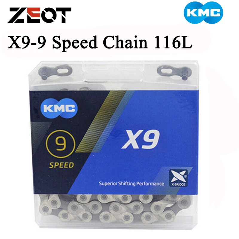 KMC X9 горный шоссейный велосипед серебряная цепь 9 В 116L 9/18/27 детской Волшебная